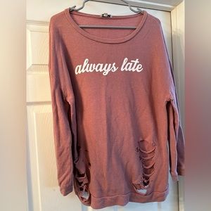 Destructed graphic sweater